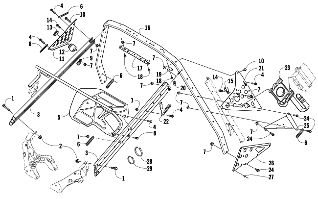 Parts Diagram for Arctic Cat 2010 BEARCAT Z1 XT SNOWMOBILE STEERING SUPPORT ASSEMBLY
