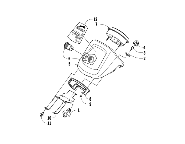 Parts Diagram for Arctic Cat 2010 550 TRV ATV INSTRUMENT POD ASSEMBLY