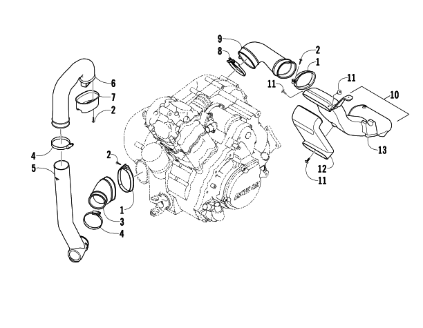 Parts Diagram for Arctic Cat 2010 550 TRV ATV CASE/BELT COOLING ASSEMBLY