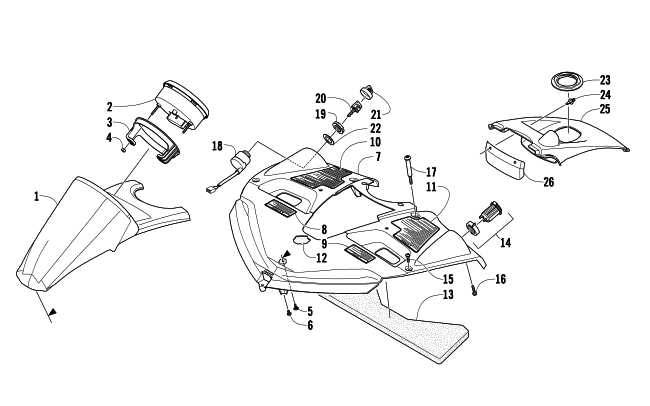 Parts Diagram for Arctic Cat 2010 BEARCAT Z1 XT SNOWMOBILE CONSOLE ASSEMBLY