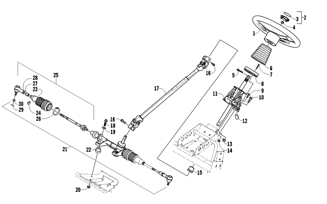 Parts Diagram for Arctic Cat 2010 PROWLER 700 XTX 4X4 ATV STEERING ASSEMBLY