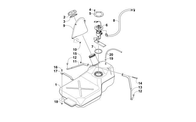 Parts Diagram for Arctic Cat 2010 PROWLER 550 XT 4X4 ATV GAS TANK ASSEMBLY VIN: 302025 AND UP