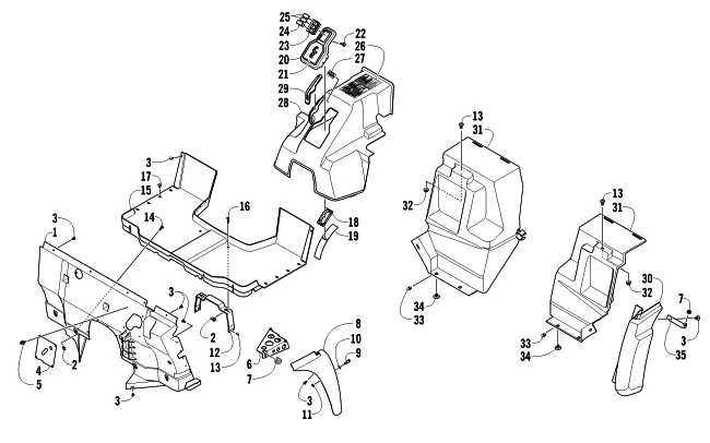 Parts Diagram for Arctic Cat 2010 PROWLER 550 XT 4X4 ATV CONSOLE AND FLOOR PANEL ASSEMBLY