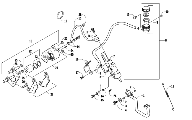 Parts Diagram for Arctic Cat 2009 1000 TRV ATV AUXILIARY BRAKE ASSEMBLY