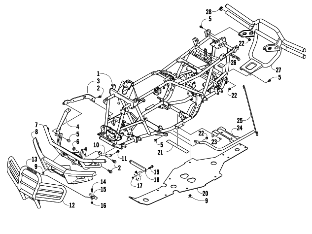 Parts Diagram for Arctic Cat 2011 450 EFI ATV FRAME AND RELATED PARTS