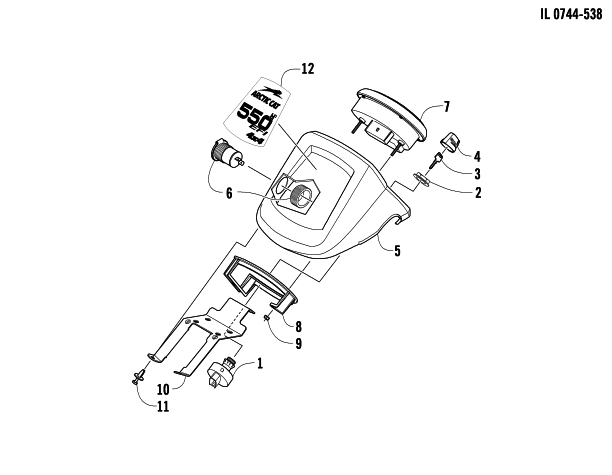 Parts Diagram for Arctic Cat 2010 550 H1 EFI 4X4 AUTOMATIC ATV INSTRUMENT POD ASSEMBLY