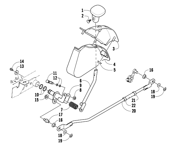 Parts Diagram for Arctic Cat 2010 550s H1 EFI ATV SHIFT LEVER ASSEMBLY