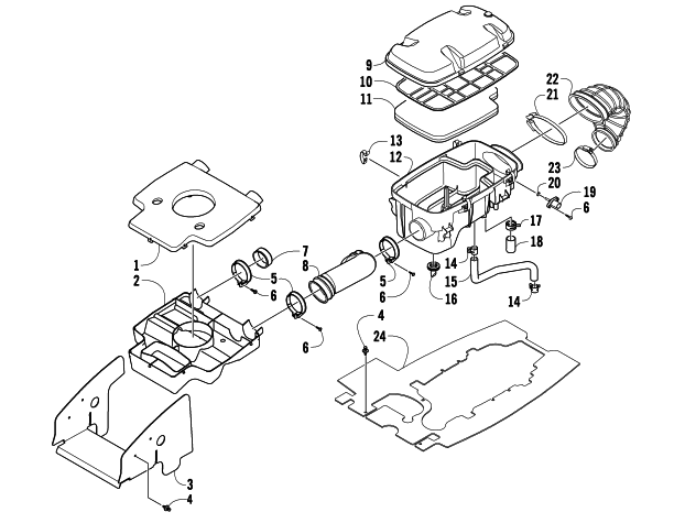 Parts Diagram for Arctic Cat 2014 550 LTD ATV AIR INTAKE ASSEMBLY