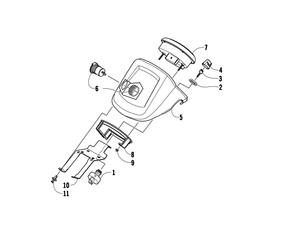 Parts Diagram for Arctic Cat 2011 1000 H2 EFI MUD PRO ATV INSTRUMENT POD ASSEMBLY