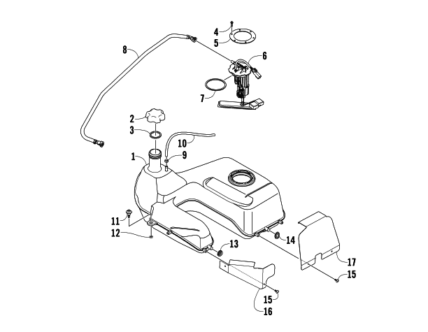 Parts Diagram for Arctic Cat 2010 700 H1 EFI 4X4 AUTOMATIC MUD PRO ATV GAS TANK ASSEMBLY (VIN: 4UF10ATV3AT202941 THROUGH 4UF10ATV7AT203026 AND VIN: 4UF10ATV5AT203038 AND U