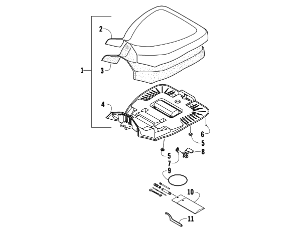 Parts Diagram for Arctic Cat 2011 366 SE ATV SEAT ASSEMBLY