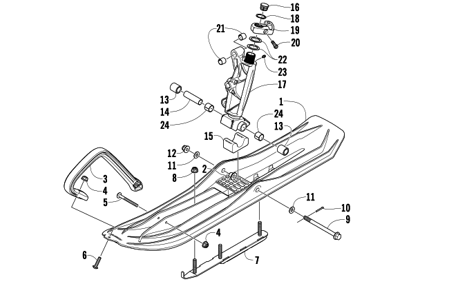 Parts Diagram for Arctic Cat 2010 BEARCAT Z1 XT SNOWMOBILE SKI AND SPINDLE ASSEMBLY