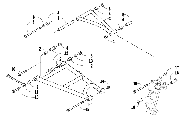 Parts Diagram for Arctic Cat 2010 M8 153 HCR SNOWMOBILE A-ARM ASSEMBLY