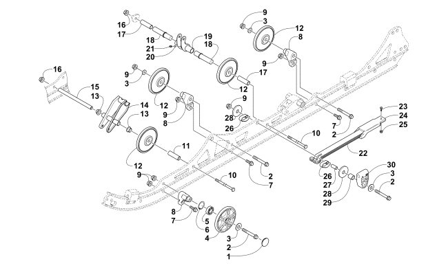 Parts Diagram for Arctic Cat 2010 BEARCAT 570 XT SNOWMOBILE IDLER WHEEL ASSEMBLY