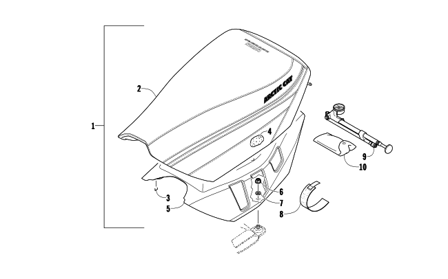 Parts Diagram for Arctic Cat 2010 M8 153 HCR SNOWMOBILE SEAT ASSEMBLY