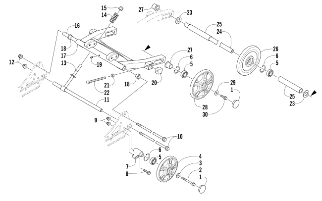Parts Diagram for Arctic Cat 2014 BEARCAT 570 XT SNOWMOBILE ARTICULATING SKID FRAME ASSEMBLY