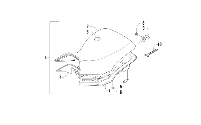 Parts Diagram for Arctic Cat 2010 1000 4X4 AUTOMATIC MUD PRO ATV SEAT ASSEMBLY