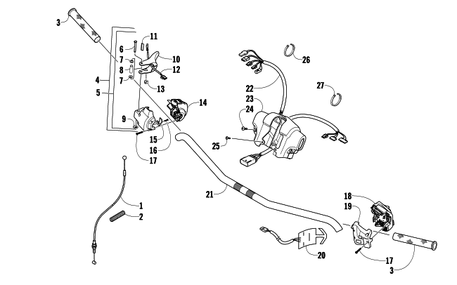 Parts Diagram for Arctic Cat 2010 CFR8 SNOWMOBILE HANDLEBAR AND CONTROLS