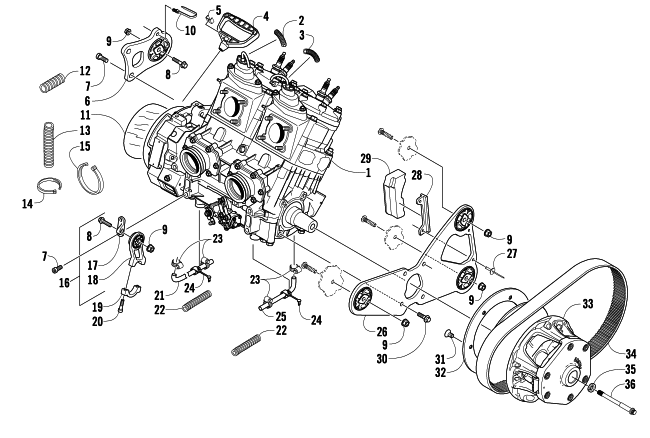 Parts Diagram for Arctic Cat 2010 M8 162 SNO PRO SNOWMOBILE ENGINE AND RELATED PARTS