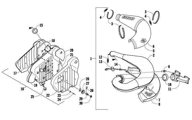 Parts Diagram for Arctic Cat 2010 M8 153 SNOWMOBILE EXHAUST ASSEMBLY