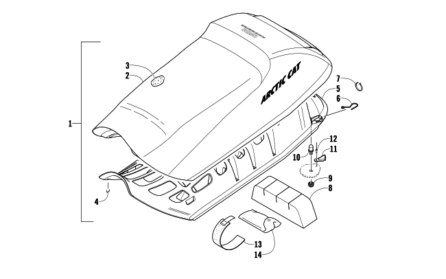 Parts Diagram for Arctic Cat 2010 CFR8 LE SNOWMOBILE SEAT ASSEMBLY