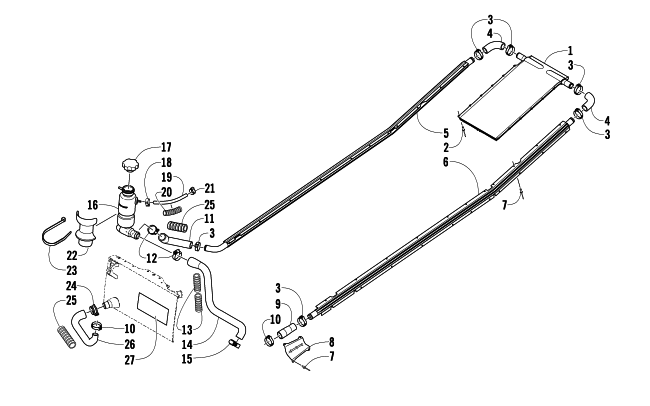 Parts Diagram for Arctic Cat 2010 CF8 LE SNOWMOBILE COOLING ASSEMBLY