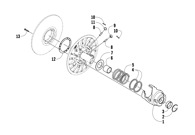 Parts Diagram for Arctic Cat 2010 M8 162 SNO PRO SNOWMOBILE DRIVEN CLUTCH