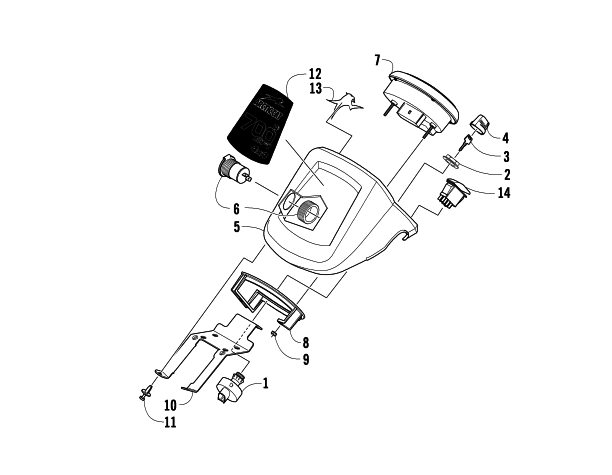 Parts Diagram for Arctic Cat 2010 700 TRV CRUISER ATV INSTRUMENT POD ASSEMBLY