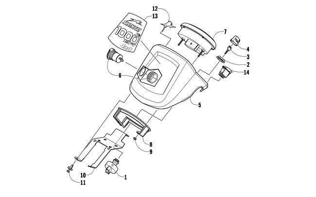 Parts Diagram for Arctic Cat 2010 TRV 1000 CRUISER ATV INSTRUMENT POD ASSEMBLY