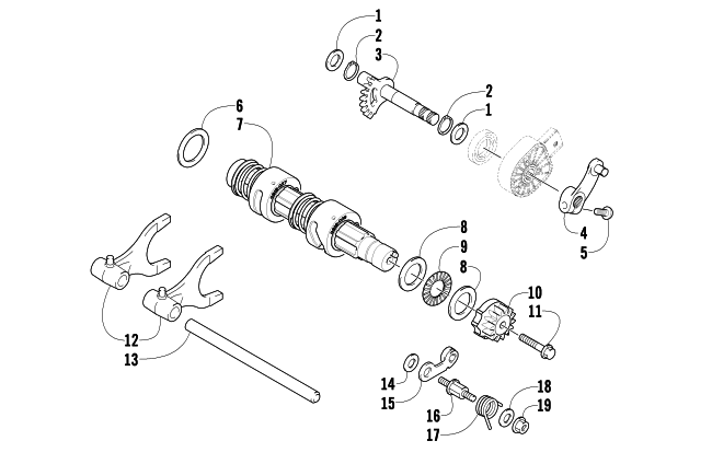 Parts Diagram for Arctic Cat 2010 TRV 1000 CRUISER ATV GEAR SHIFTING ASSEMBLY