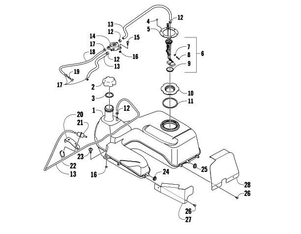 Parts Diagram for Arctic Cat 2010 650 4X4 AUTOMATIC ATV GAS TANK ASSEMBLY