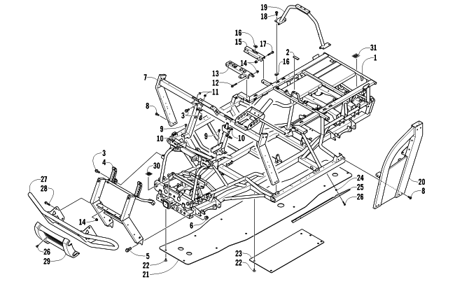 Parts Diagram for Arctic Cat 2010 PROWLER 1000 XTZ 4X4 ATV FRAME AND RELATED PARTS