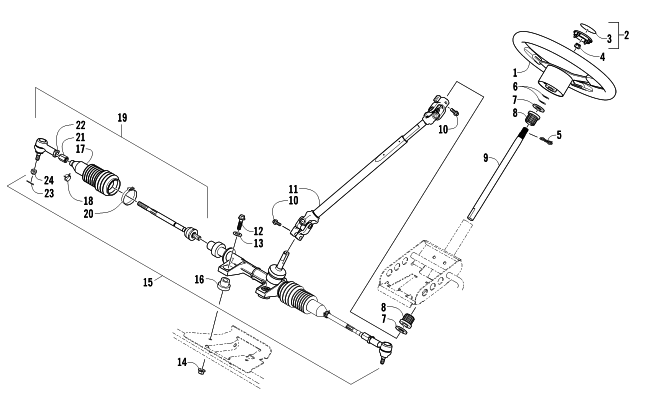 Parts Diagram for Arctic Cat 2010 PROWLER 1000 XTZ 4X4 ATV STEERING ASSEMBLY