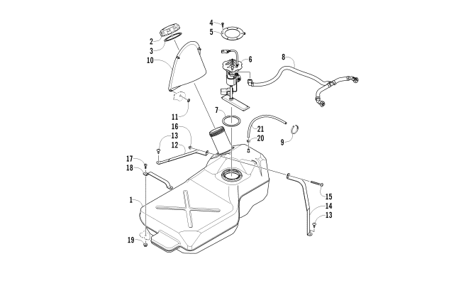 Parts Diagram for Arctic Cat 2010 PROWLER 1000 XTZ 4X4 ATV GAS TANK ASSEMBLY VIN: 302025 AND UP