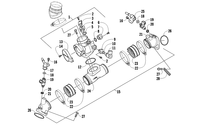 Parts Diagram for Arctic Cat 2012 PROWLER 1000 XTZ ATV THROTTLE BODY ASSEMBLY