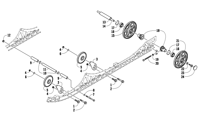 Parts Diagram for Arctic Cat 2010 CF8 LE SNOWMOBILE IDLER WHEEL ASSEMBLY