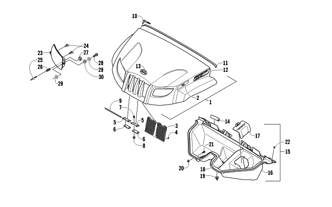 Parts Diagram for Arctic Cat 2010 PROWLER 550 XT 4X4 ATV HOOD AND HEADLIGHT ASSEMBLY