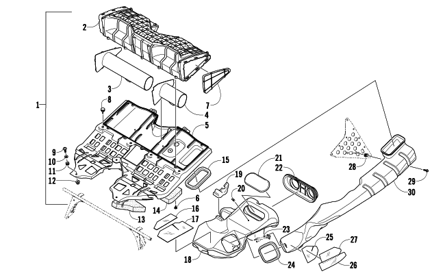 Parts Diagram for Arctic Cat 2011 F8 LXR SNOWMOBILE AIR SILENCER ASSEMBLY