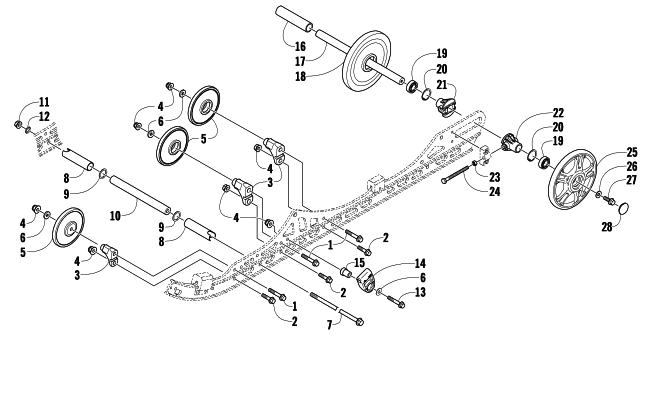 Parts Diagram for Arctic Cat 2010 Z1 TURBO LXR SNOWMOBILE IDLER WHEEL ASSEMBLY