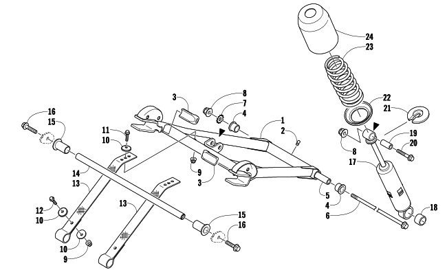 Parts Diagram for Arctic Cat 2010 TZ1 TURBO LXR LE SNOWMOBILE REAR SUSPENSION FRONT ARM ASSEMBLY