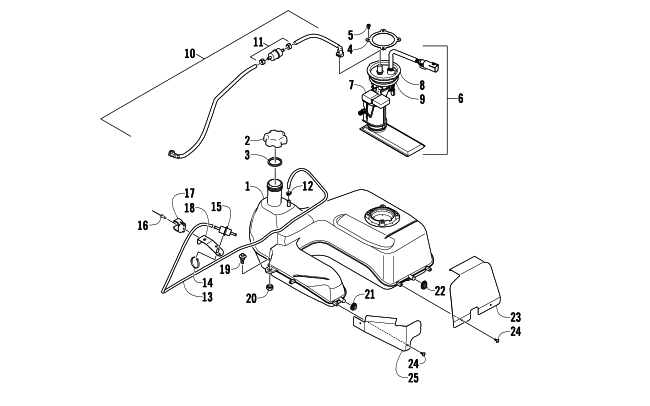 Parts Diagram for Arctic Cat 2010 THUNDERCAT EFI 4X4 ATV GAS TANK ASSEMBLY (UP TO VIN: 4UF10ATV3AT202941)