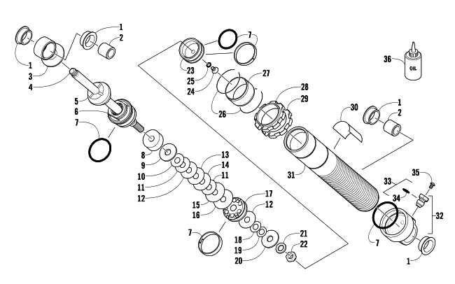 Parts Diagram for Arctic Cat 2010 ARCTIC CAT 500 SNO PRO SNOWMOBILE FRONT SUSPENSION SHOCK ABSORBER