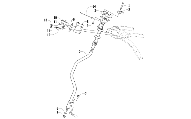 Parts Diagram for Arctic Cat 2014 F570 SNOWMOBILE STEERING POST ASSEMBLY