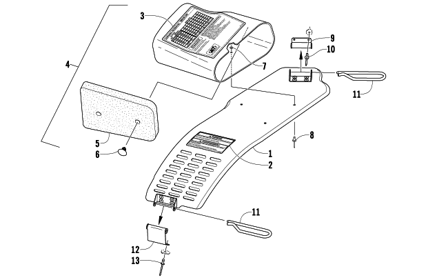 Parts Diagram for Arctic Cat 2010 BEARCAT 570 LONG TRACK SNOWMOBILE BELT GUARD ASSEMBLY