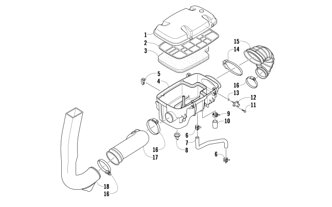 Parts Diagram for Arctic Cat 2015 700 MUD PRO LTD ATV AIR INTAKE ASSEMBLY
