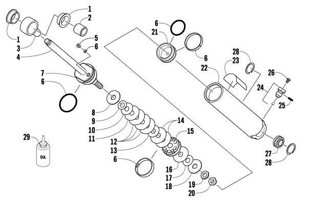 Parts Diagram for Arctic Cat 2010 ARCTIC CAT 500 SNO PRO SNOWMOBILE REAR SUSPENSION REAR ARM SHOCK ABSORBER