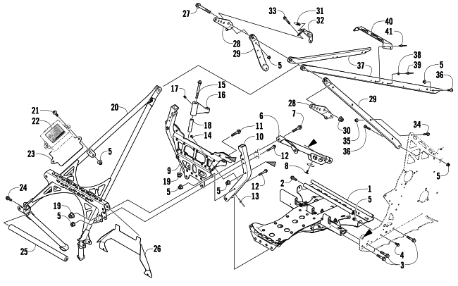 Parts Diagram for Arctic Cat 2010 ARCTIC CAT 500 SNO PRO SNOWMOBILE FRONT FRAME AND STEERING SUPPORT ASSEMBLY