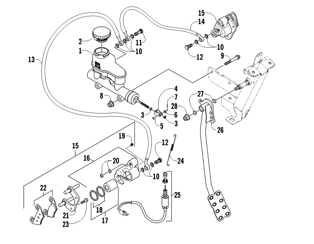 Parts Diagram for Arctic Cat 2010 PROWLER 550 XT 4X4 ATV FRONT BRAKE ASSEMBLY