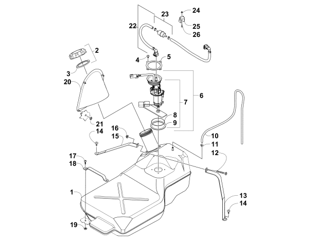 Parts Diagram for Arctic Cat 2010 PROWLER 550 XT 4X4 ATV GAS TANK ASSEMBLY UP TO VIN: 302024