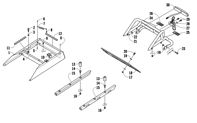 Parts Diagram for Arctic Cat 2012 BEARCAT 570 XT SNOWMOBILE REAR BUMPER, RACK RAIL, SNOWFLAP, AND TAILLIGHT ASSEMBLY